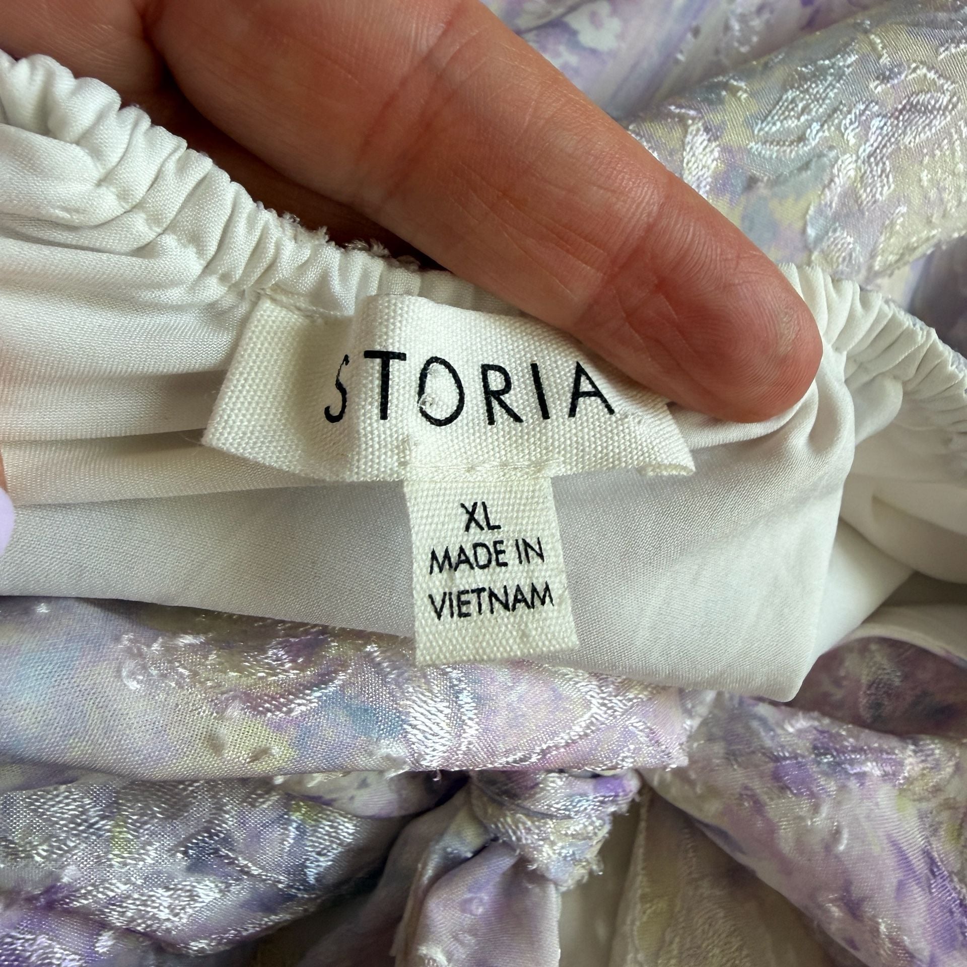 Storia Fairy Romantic Floral Midi Dress Purple Lace Tie Back 9