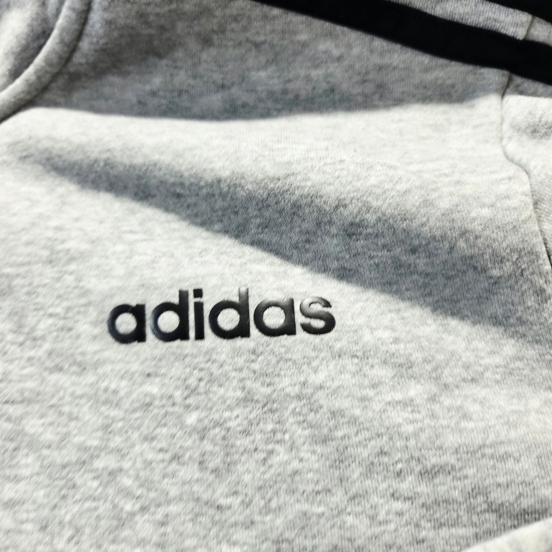 adidas Essentials Fleece 3-Stripes Full-Zip Hoodie - Grey Large  8