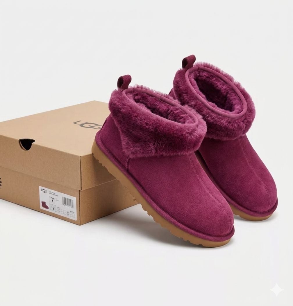 UGG Women's Classic Ultra Mini SnugScape Boots in Bougainvillea NIB size 7 2