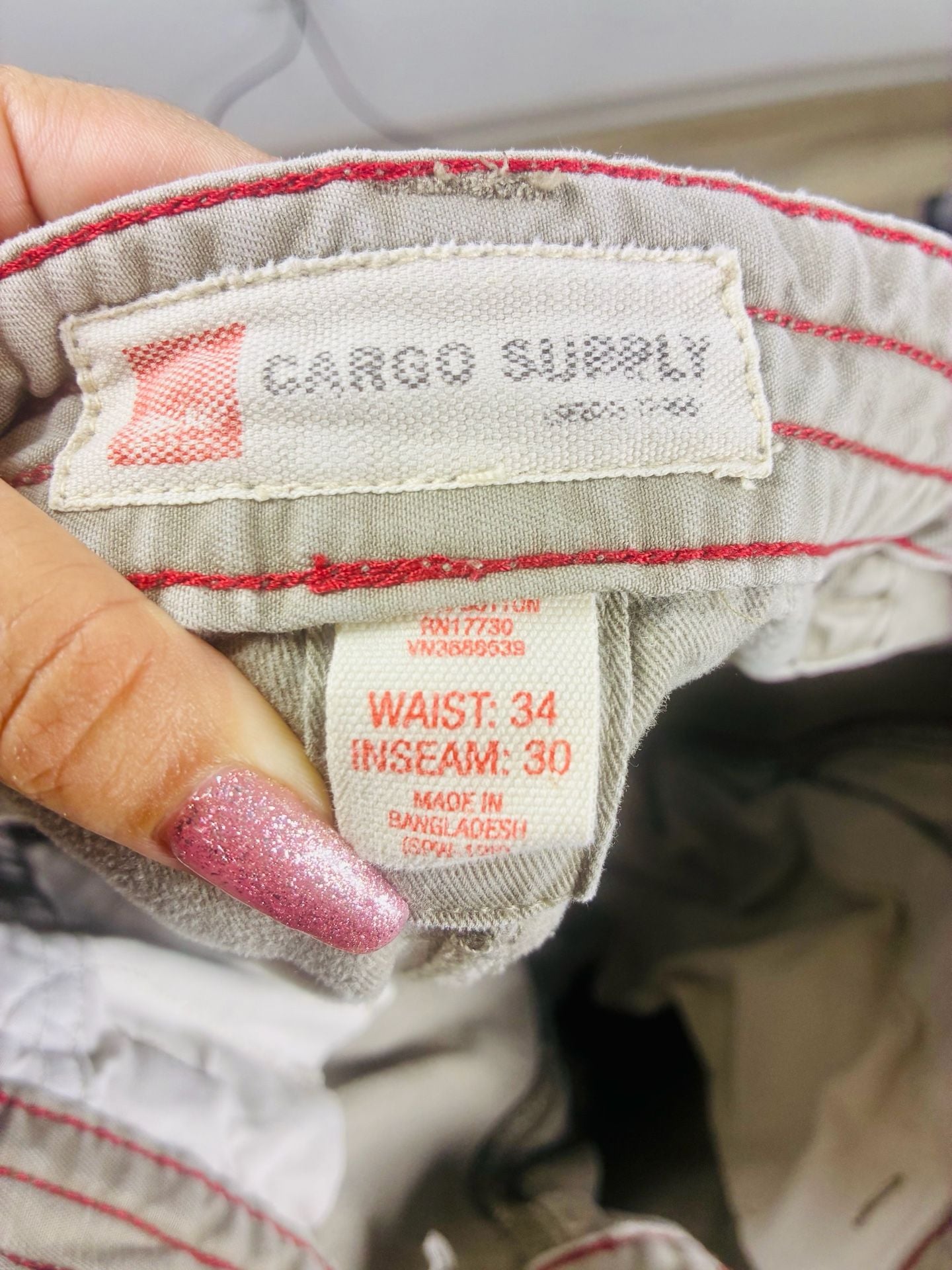 Cargo Supply Cargo Pants Size 34x30 Tan Cotton Utility 7