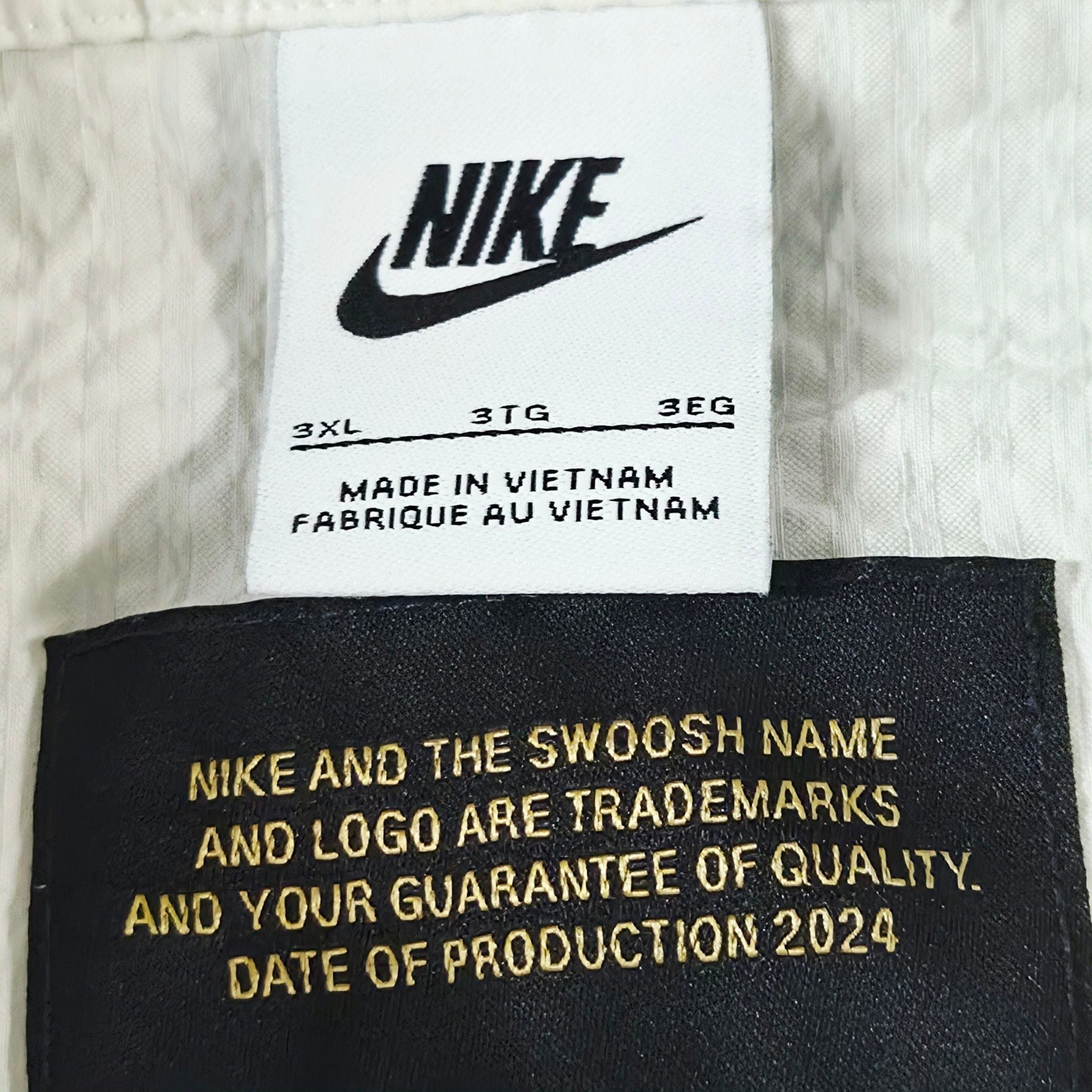 Nike Short Sleeve Seersucker Button Up Shirt Size 3XL Off White 3