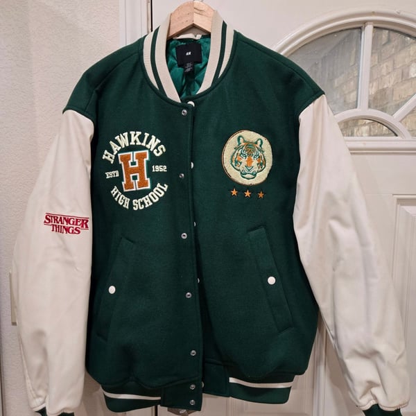 H&M Stranger Things Hawkins High School Varsity Jacket Size XL