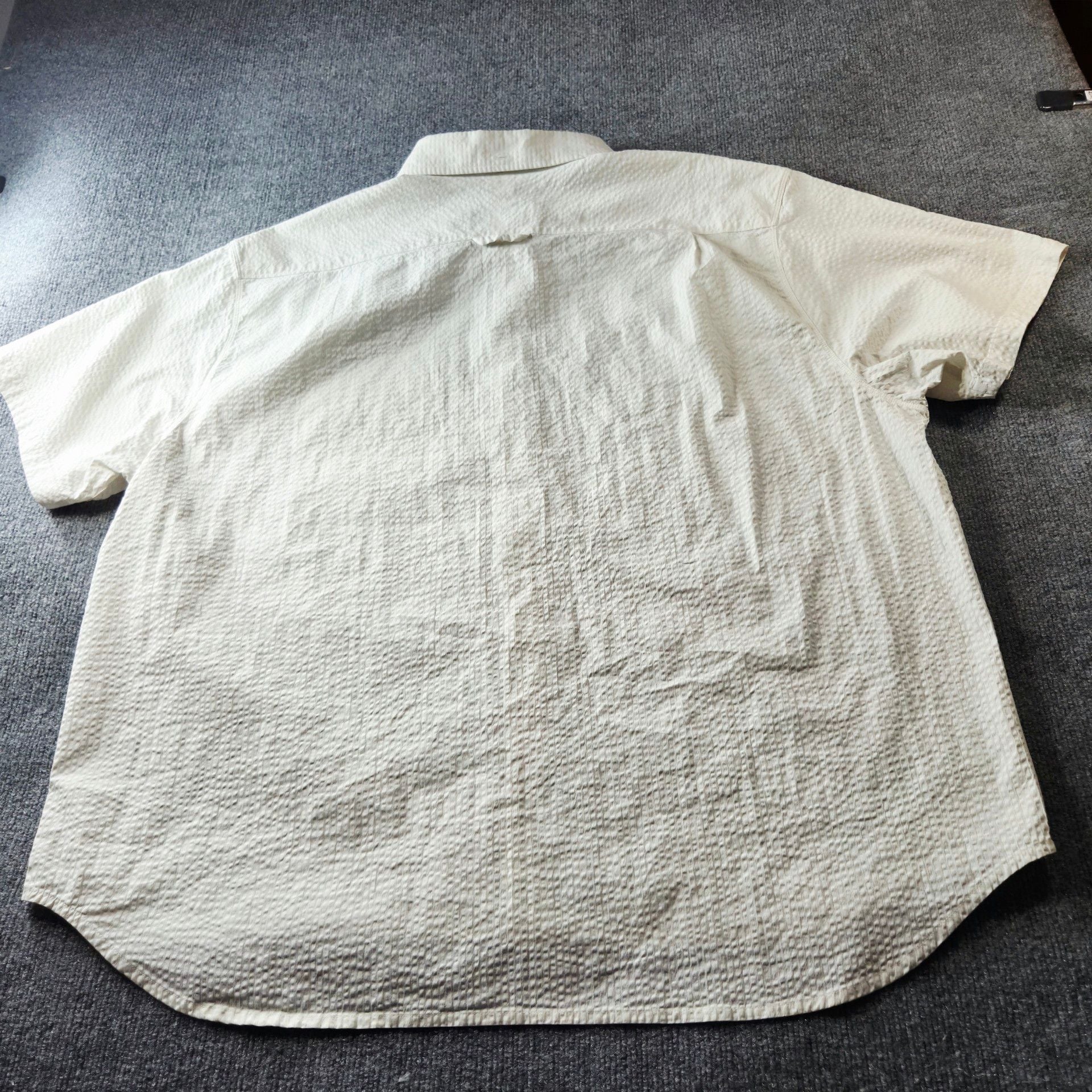 Nike Short Sleeve Seersucker Button Up Shirt Size 3XL Off White 7