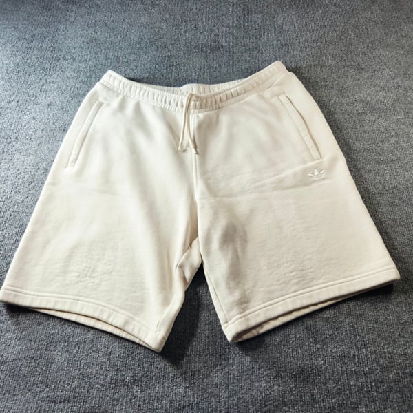 Adidas Trefoil Sweat Shorts Size US L Off White Cotton