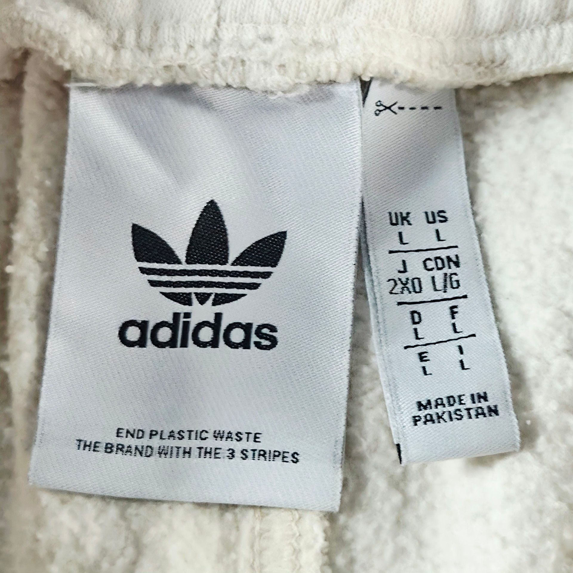Adidas Trefoil Sweat Shorts Size US L Off White Cotton 3