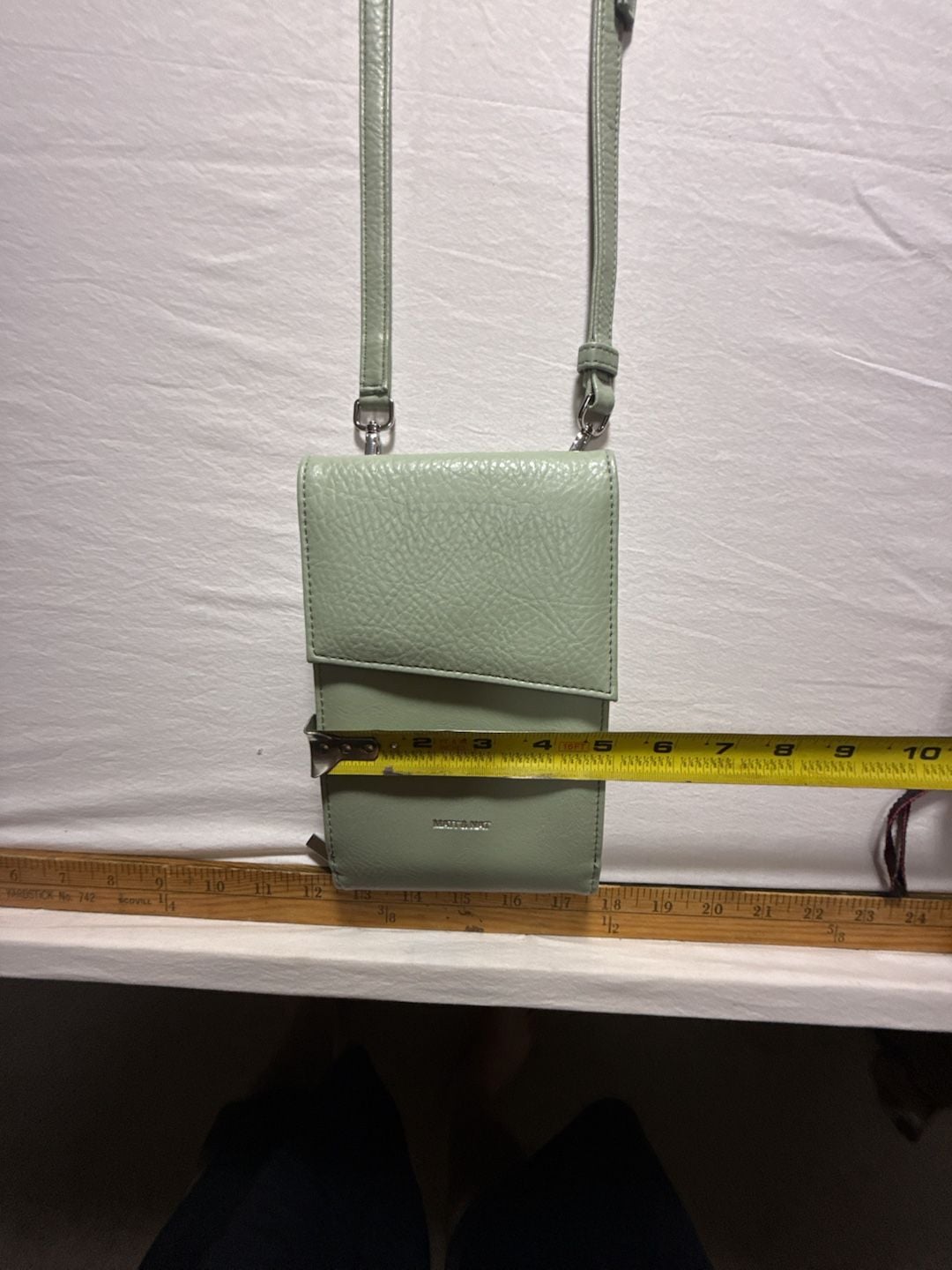 Matt & Nat Crossbody Bag Phone Holder Green Vegan Leather 4