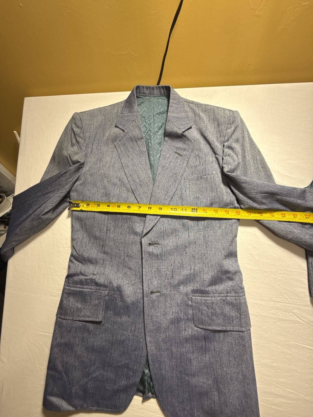 Vintage Suit Blazer Vest Set Grey Linen Texture 3