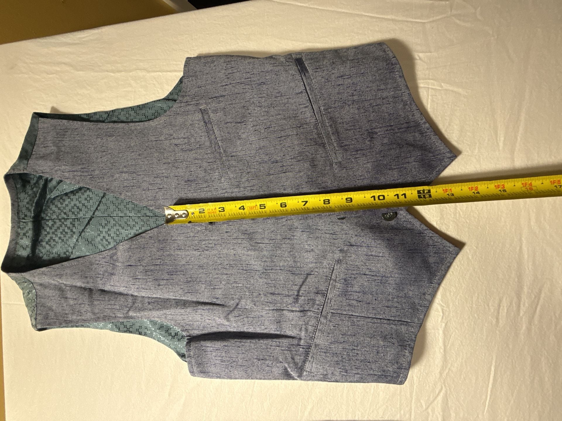 Vintage Suit Blazer Vest Set Grey Linen Texture 10