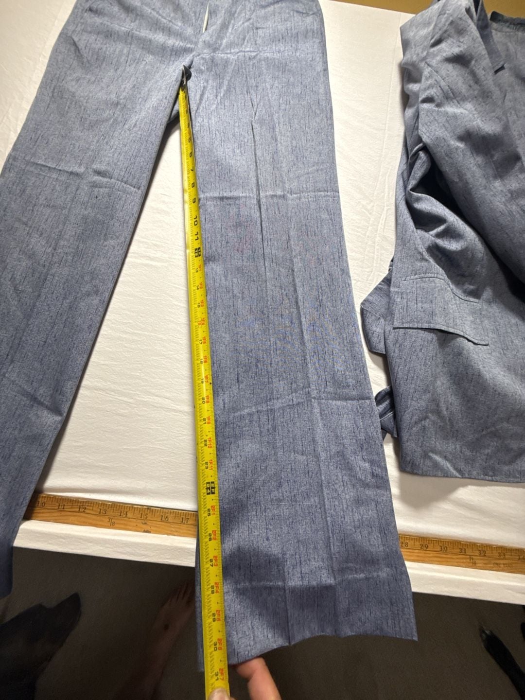 Vintage Suit Blazer Vest Set Grey Linen Texture 17