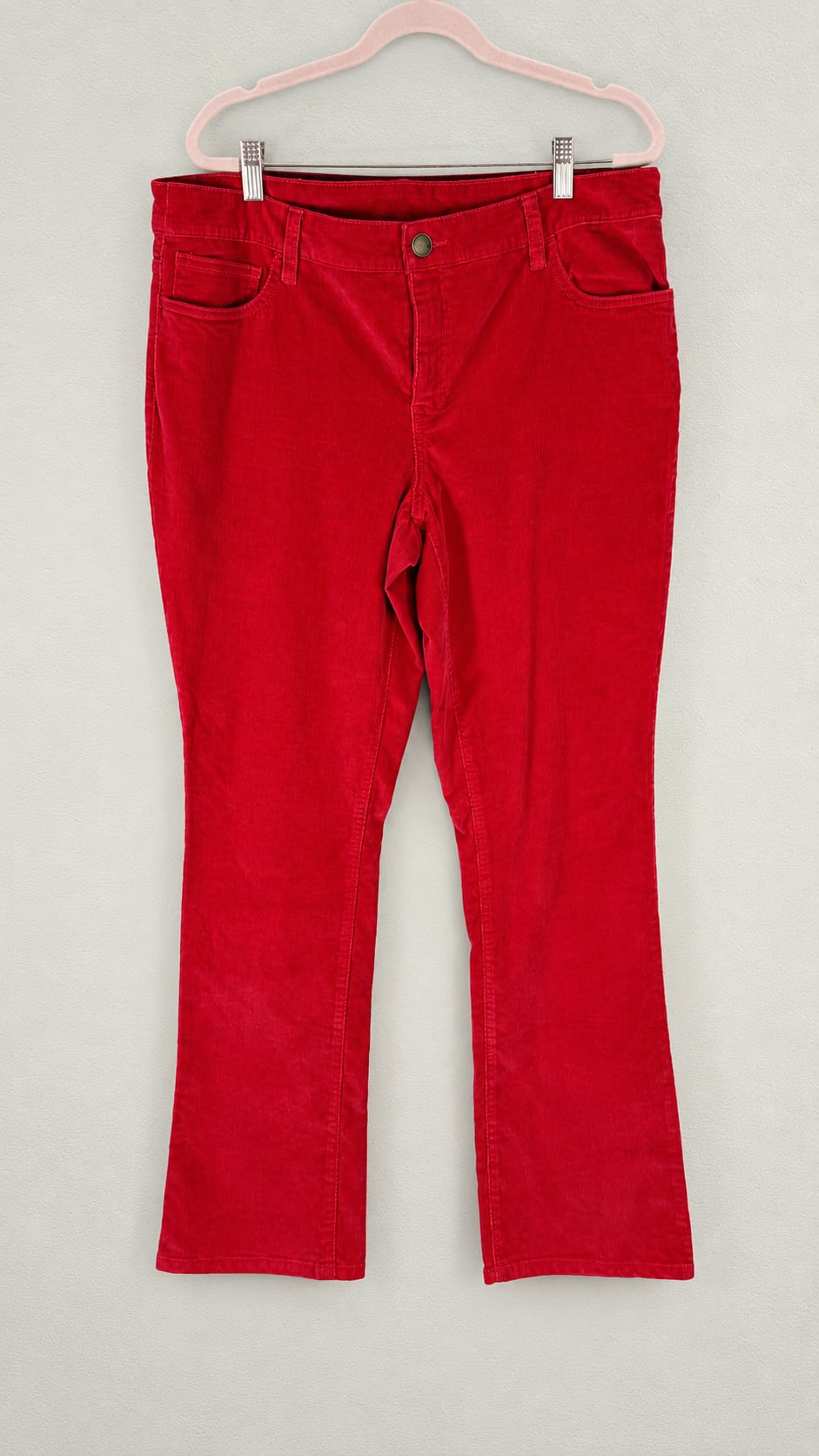 Style & Co Red Corduroy Bootcut Pants Stretch Size 14 2