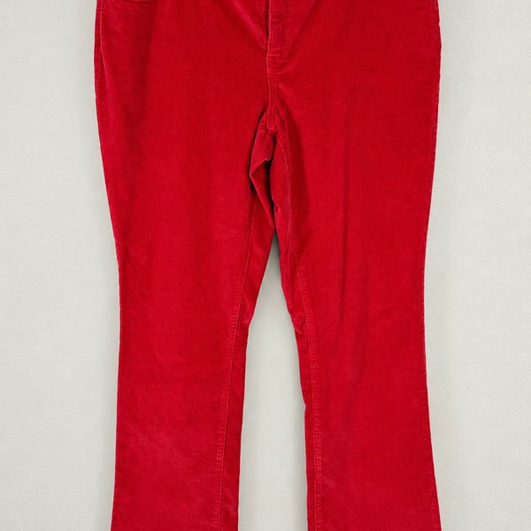 Style & Co Red Corduroy Bootcut Pants Stretch Size 14