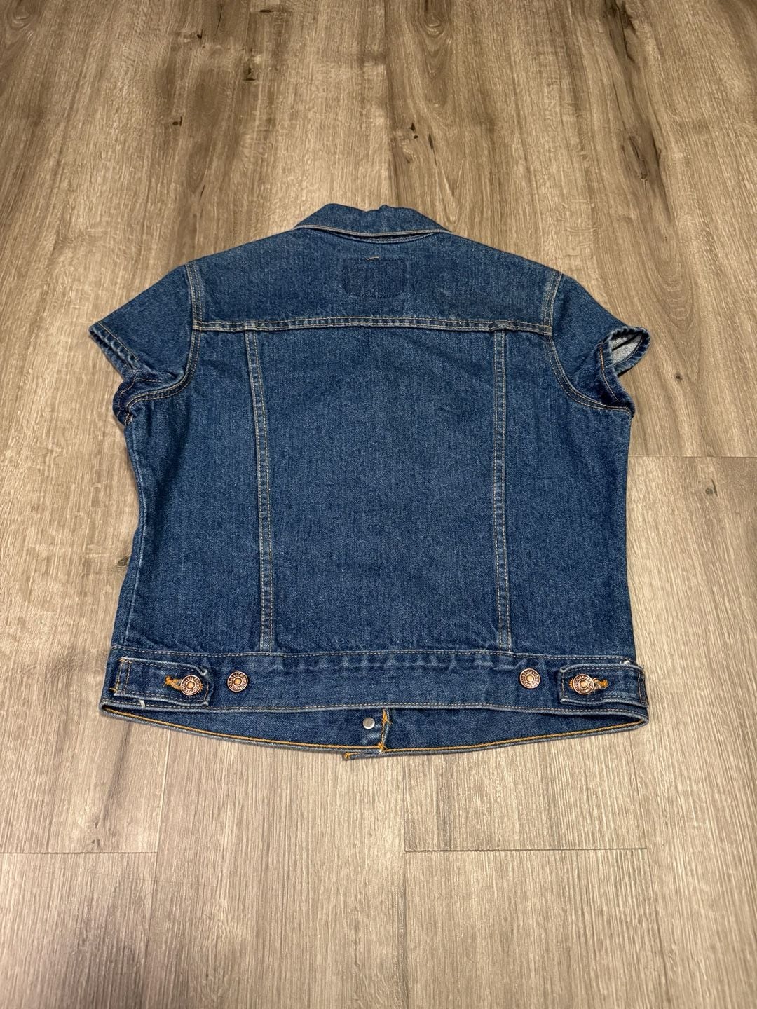 Vintage 90s Levi's Short Sleeve Denim Jacket Made in USA Blue Size Large 6