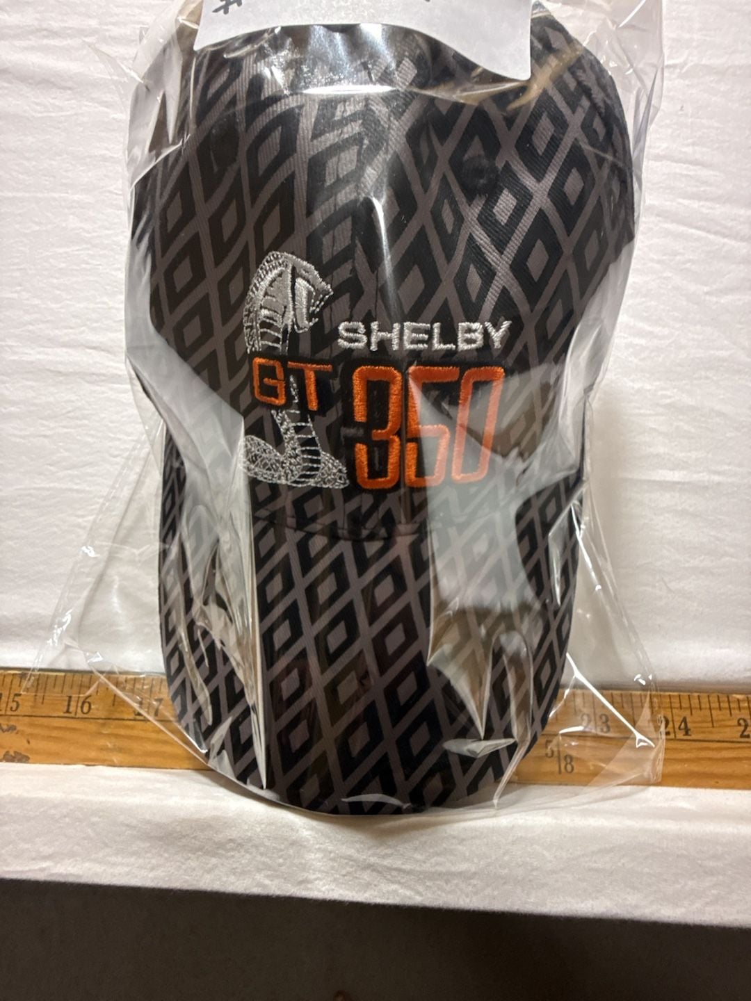 Shelby GT350 Baseball Cap Black Diamond Pattern Adjustable 1