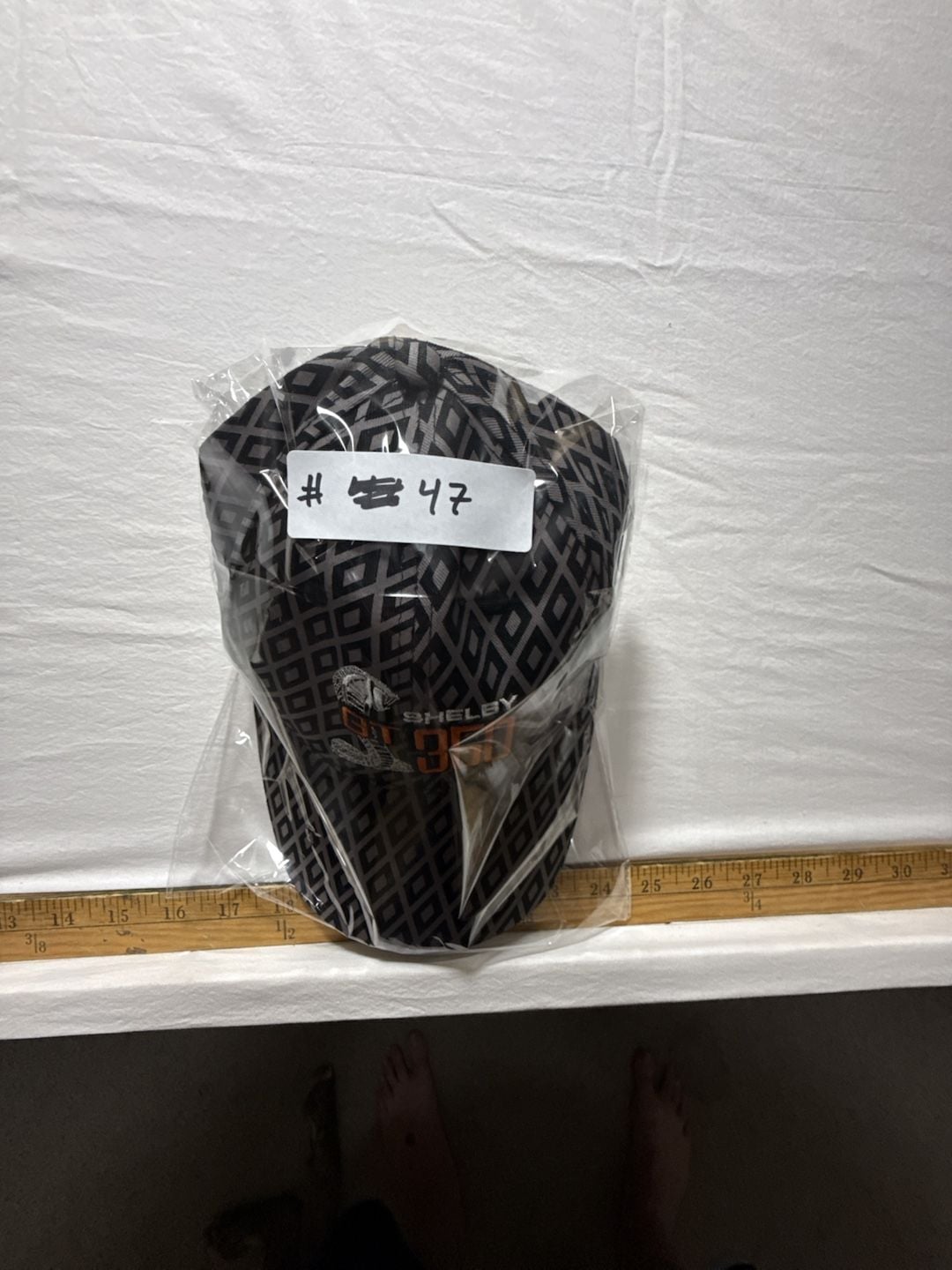 Shelby GT350 Baseball Cap Black Diamond Pattern Adjustable 3