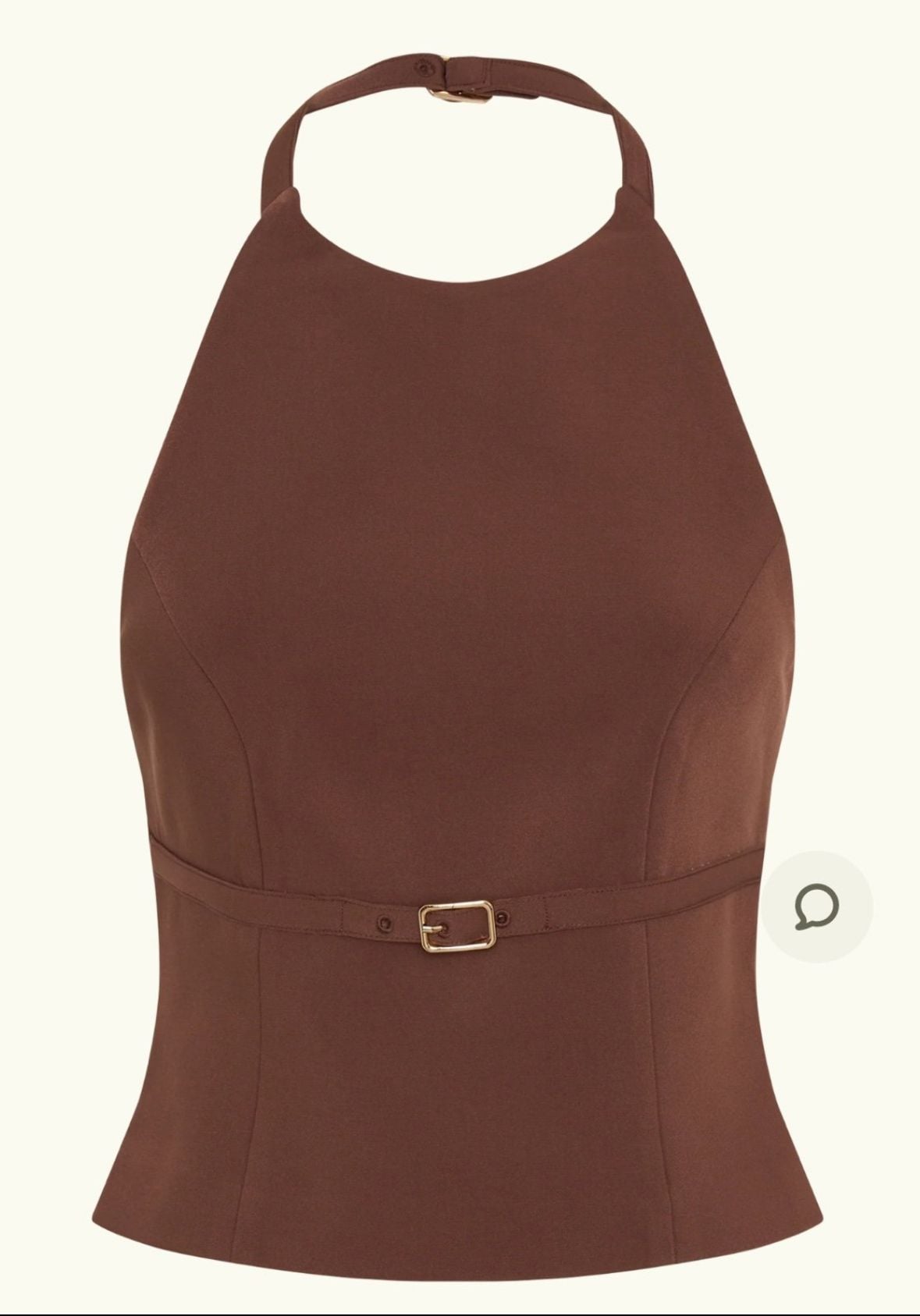 Meshki Letitia Suiting Halter Top With Buckle Size S Wood 7