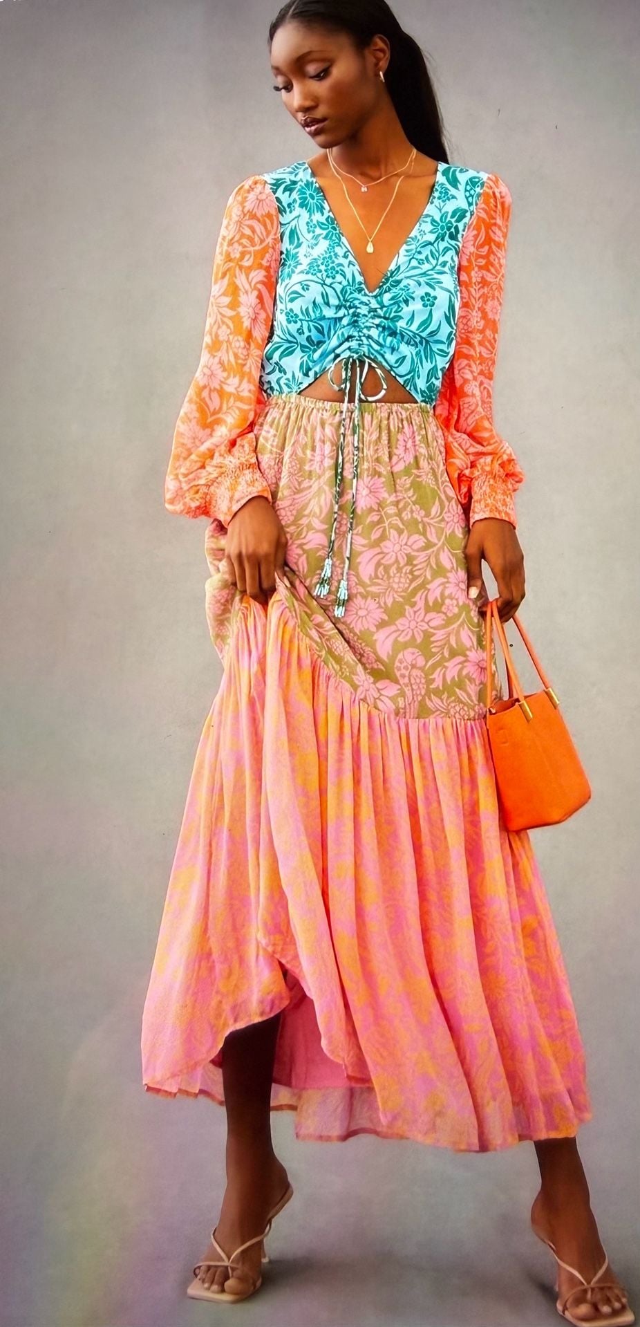 Farm Rio/Anthropologie Floral Maxi Dress XS 3