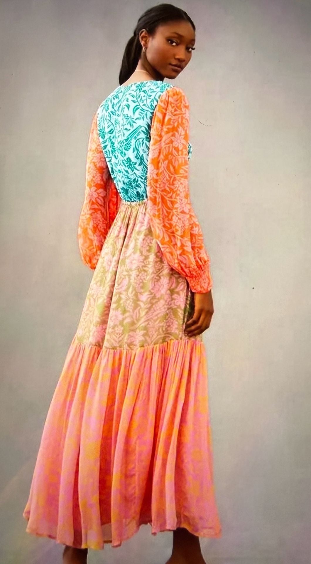 Farm Rio/Anthropologie Floral Maxi Dress XS 4
