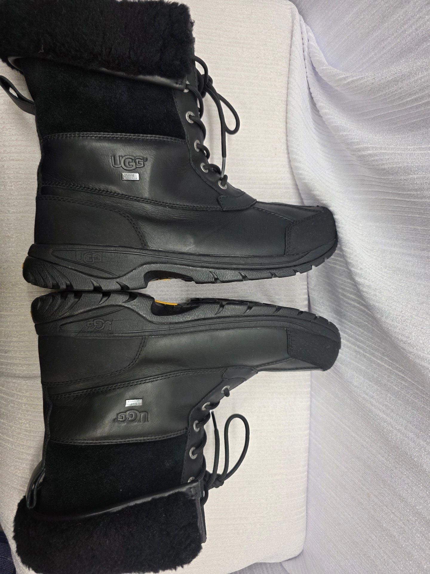 Ugg Butte Winter Boots Black Leather 10