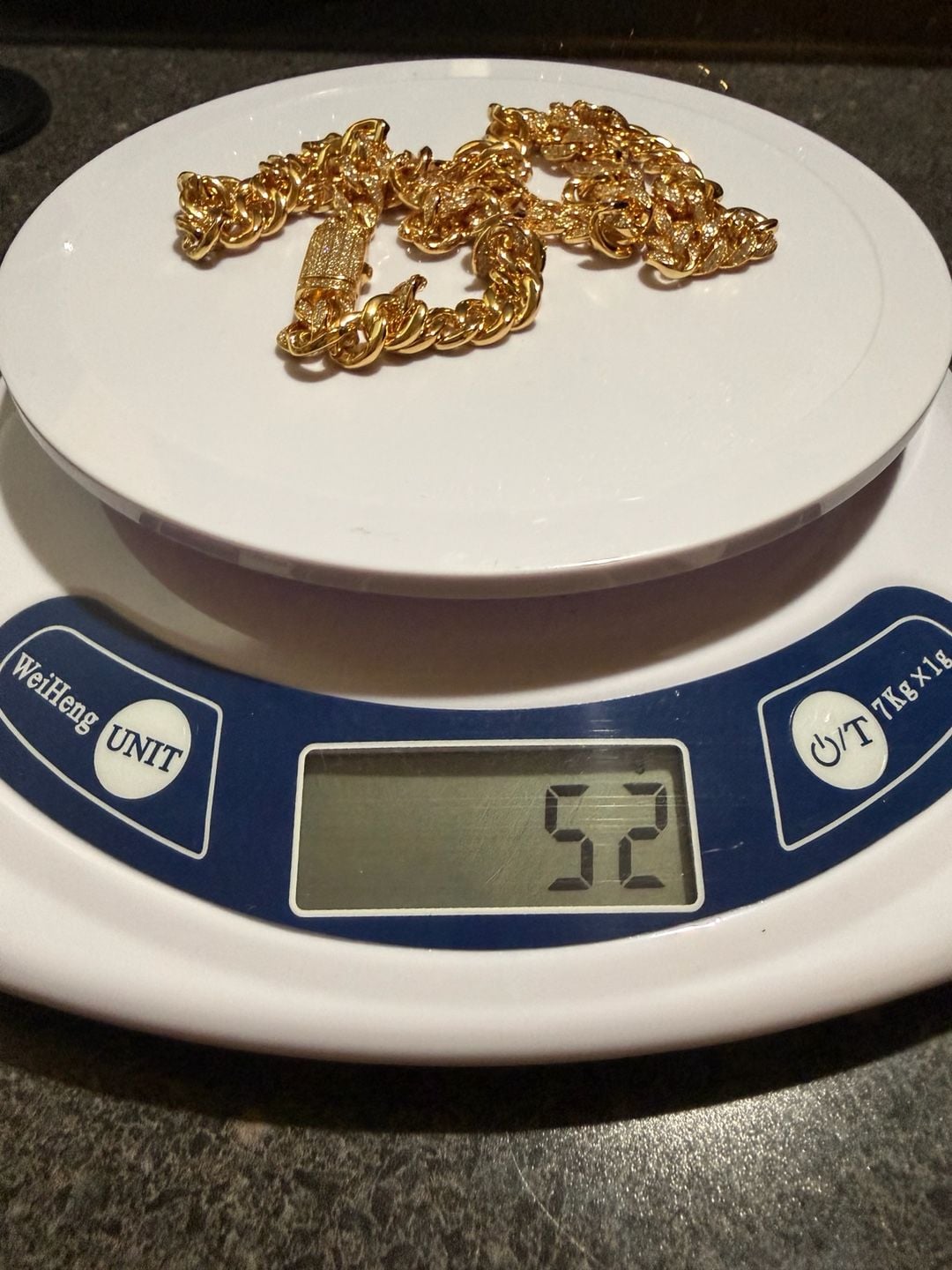 GRA Moissanite Miami Cuban Link Chain Size 21 inch Gold Plated 8mm 9