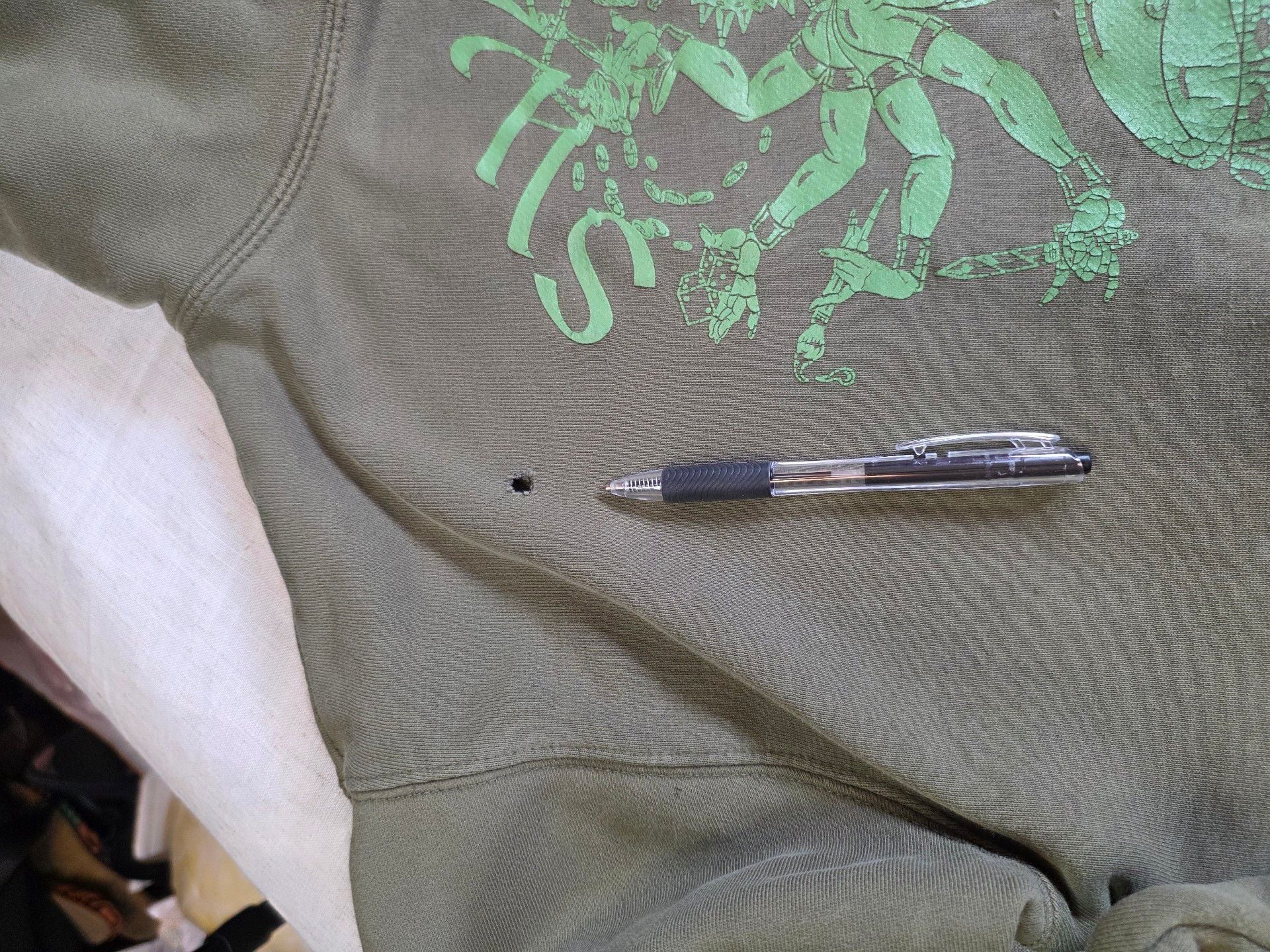 Swamis Graphic Hoodie Olive Green Pullover 4