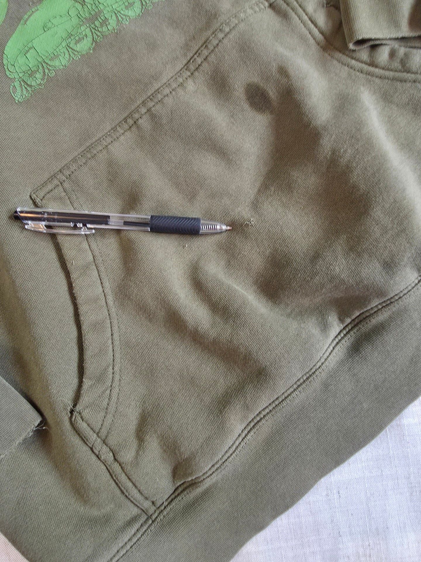 Swamis Graphic Hoodie Olive Green Pullover 6