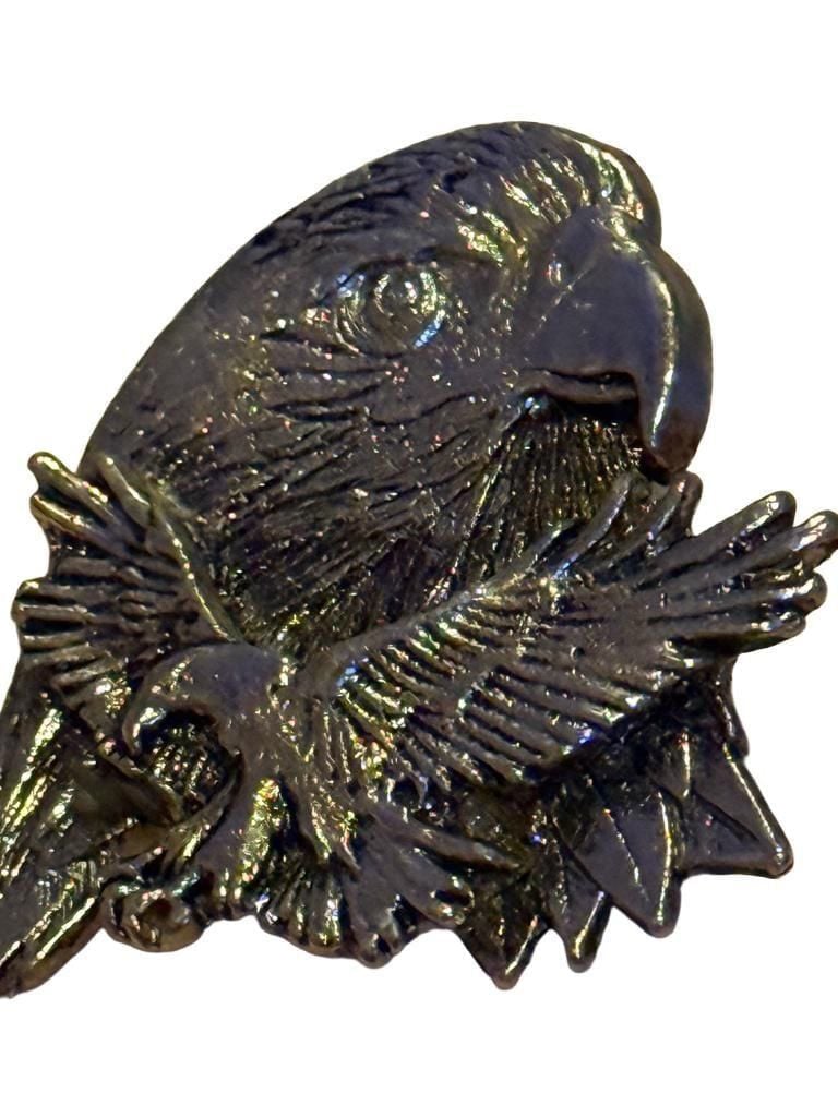 Vintage EGE Eagle Head Pewter Lapel Pin 2