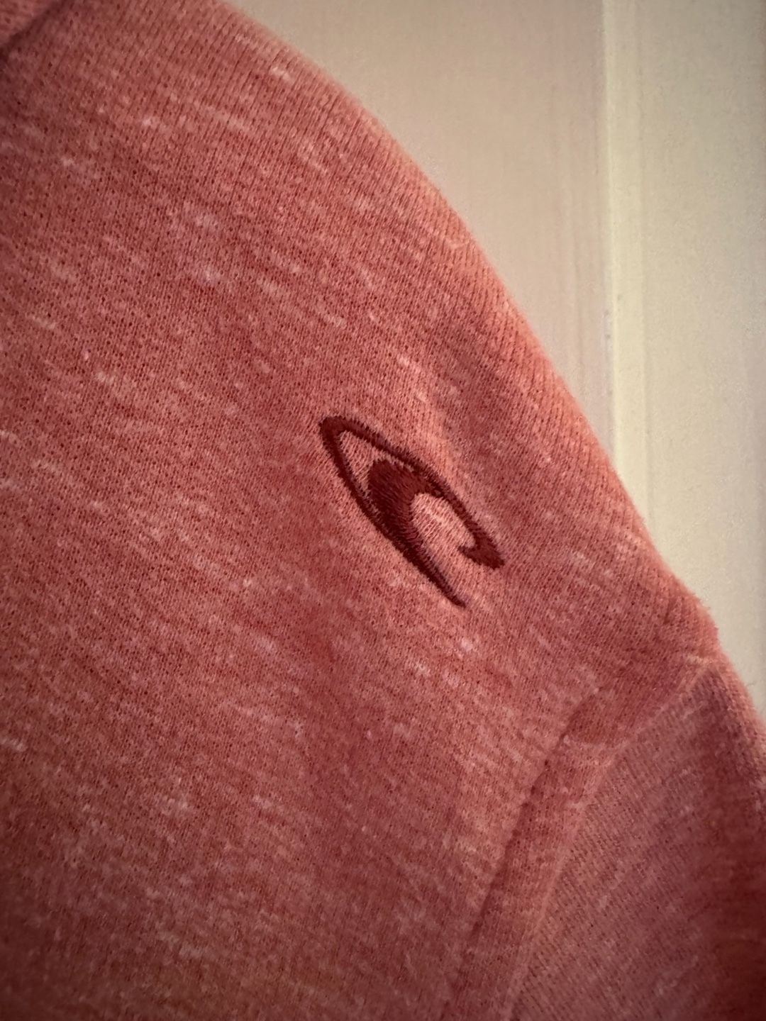 O'Neill Zip Up Hoodie Size L Salmon Pink Marl Thick Fleece Sweatshirt Coastal Luxe 7