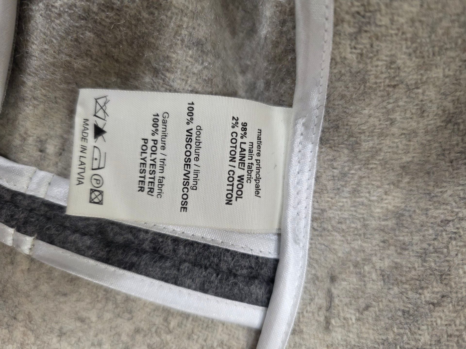 VANESSA BRUNO JACKET grey wool flannel lace up back fr40 UK12 5