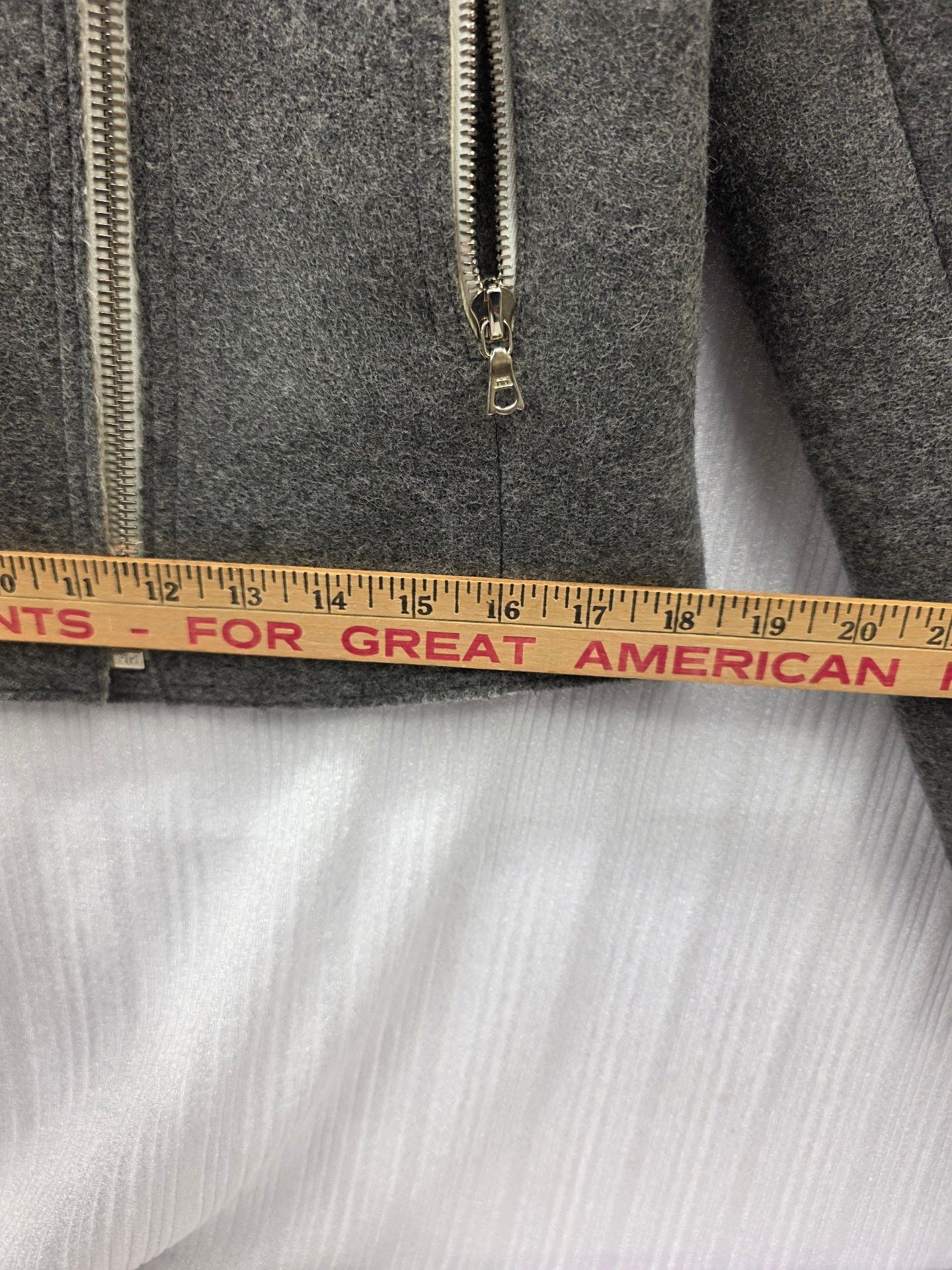 VANESSA BRUNO JACKET grey wool flannel lace up back fr40 UK12 10