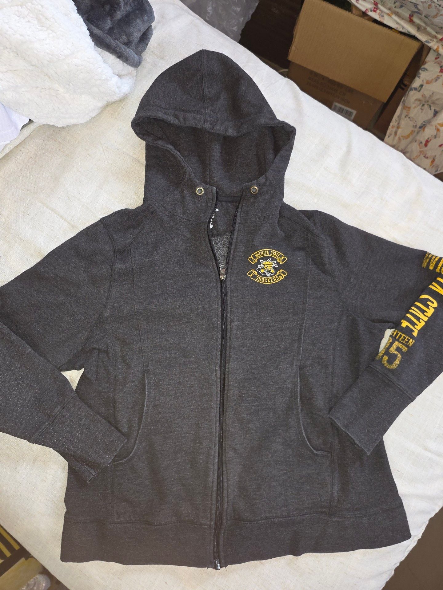 Wichita State Shockers Full Zip Hoodie Gray women's 2