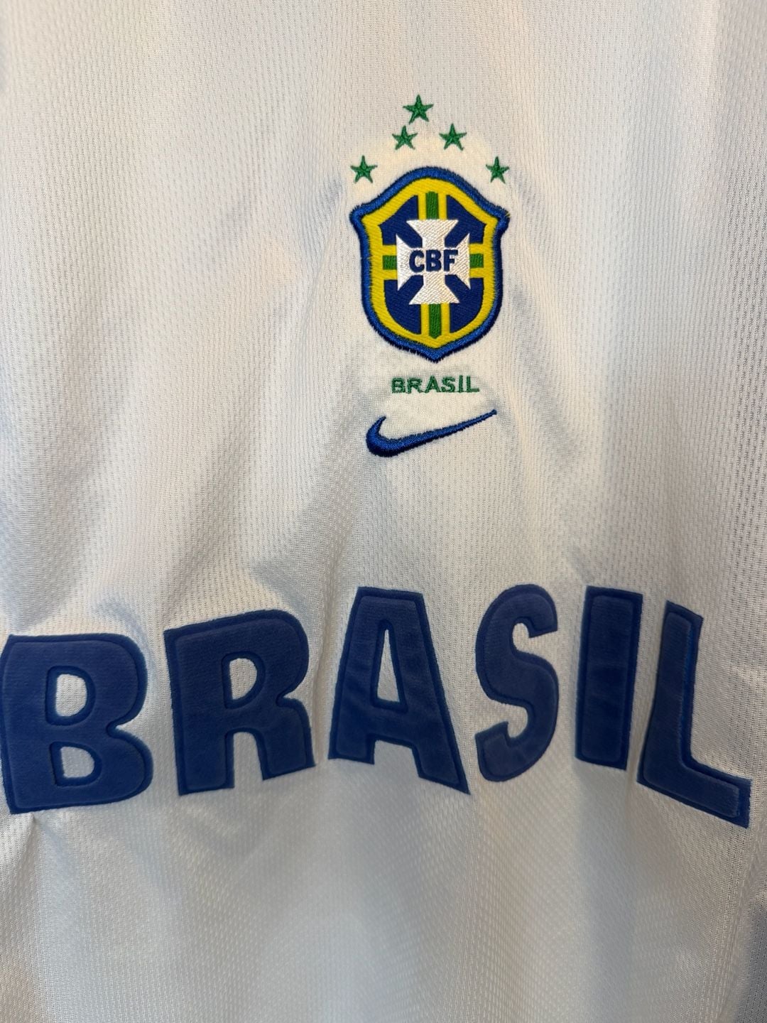 Nike Brasil Soccer Jersey Size S White Blue 4