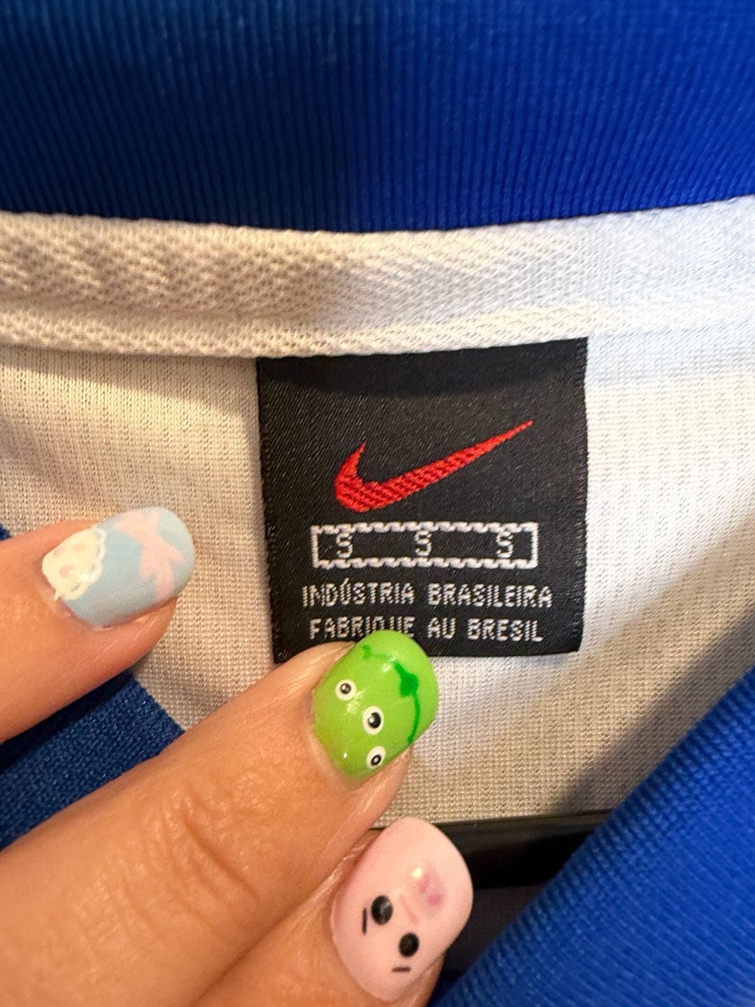 Nike Brasil Soccer Jersey Size S White Blue 6
