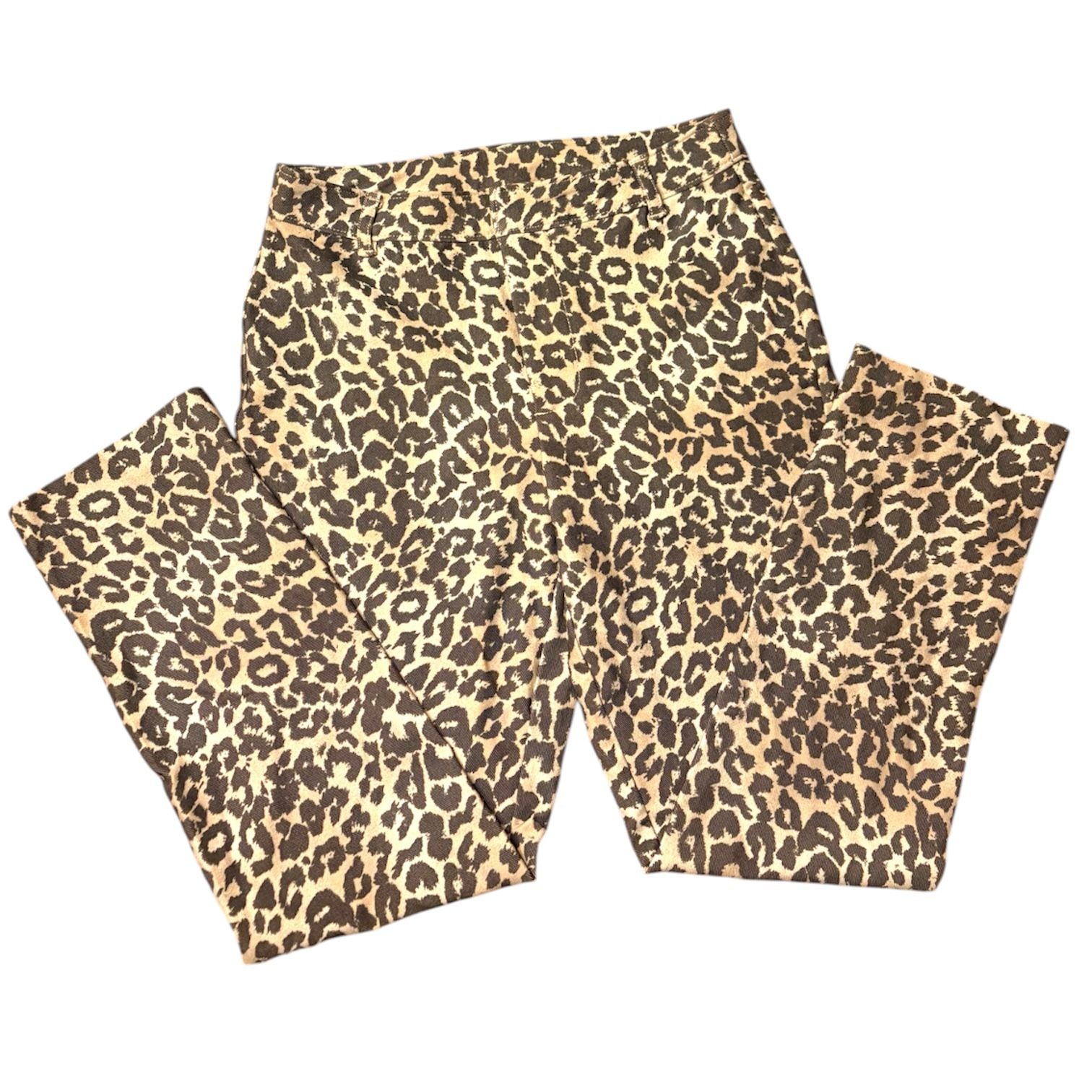 Free People Leopard Print Slim Pants Size 6 3