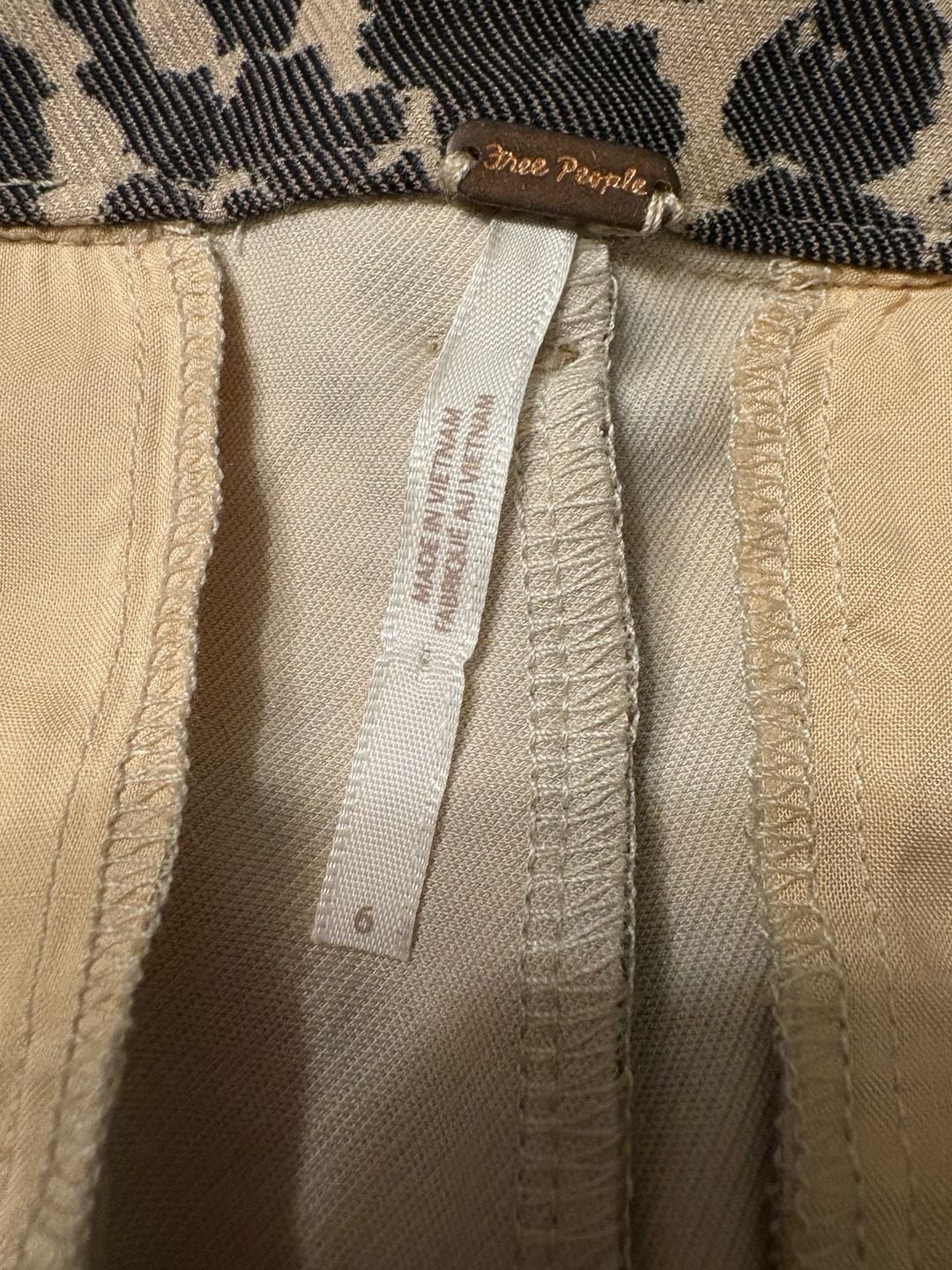 Free People Leopard Print Slim Pants Size 6 7