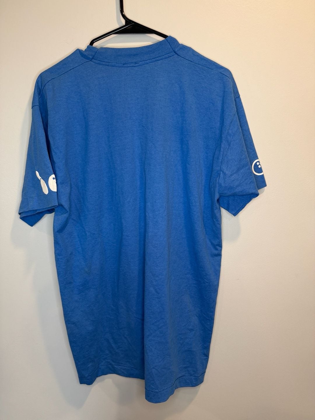 Vintage Bowling Graphic T-Shirt Blue Single Stitch 3
