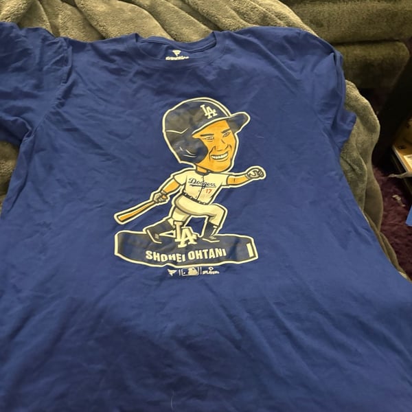 Fanatics Shohei Ohtani Los Angeles Dodgers Bobble Head T-Shirt Size Large