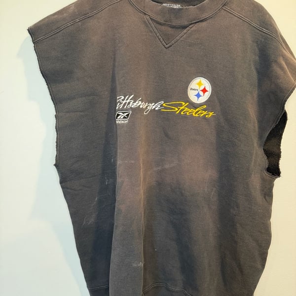 Reebok Pittsburgh Steelers Cutoff Sweatshirt Size 2XL