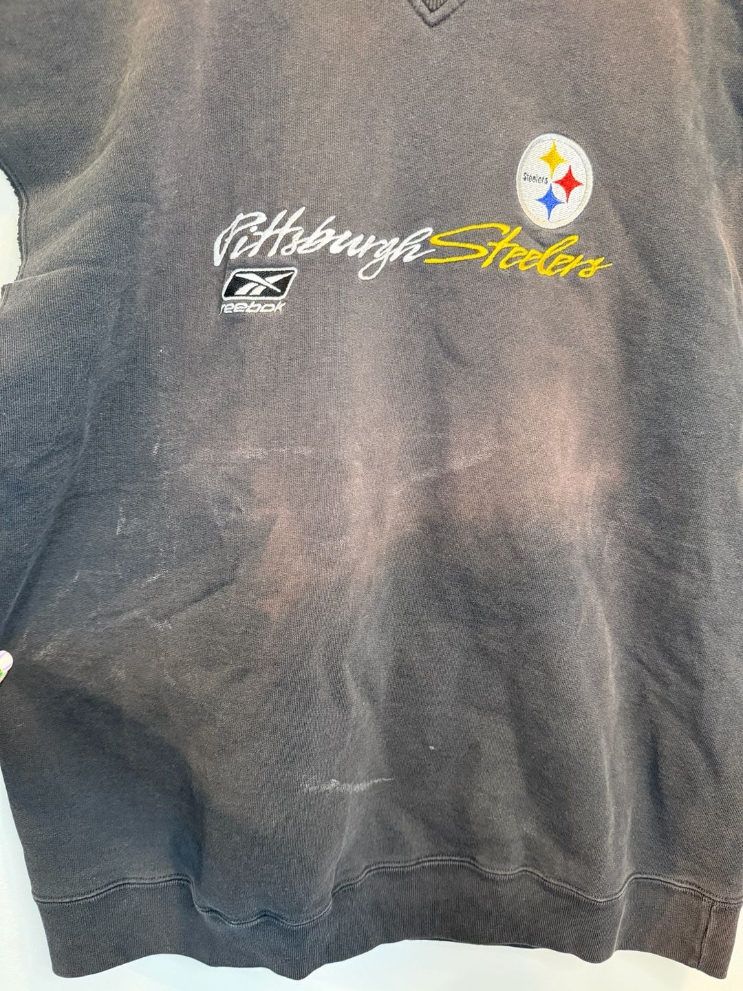 Reebok Pittsburgh Steelers Cutoff Sweatshirt Size 2XL 4