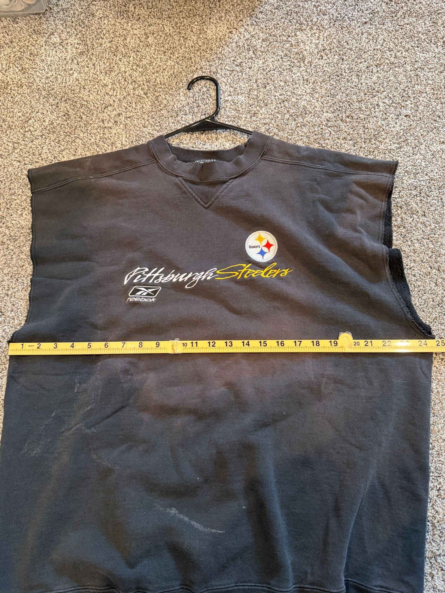 Reebok Pittsburgh Steelers Cutoff Sweatshirt Size 2XL 7