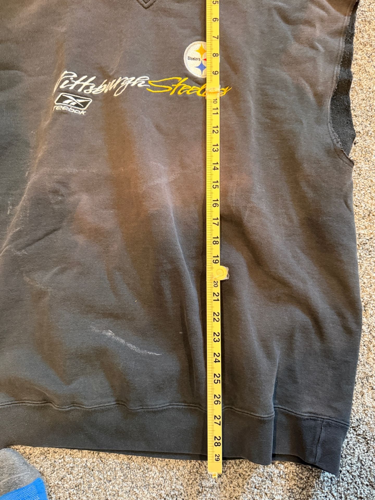 Reebok Pittsburgh Steelers Cutoff Sweatshirt Size 2XL 6