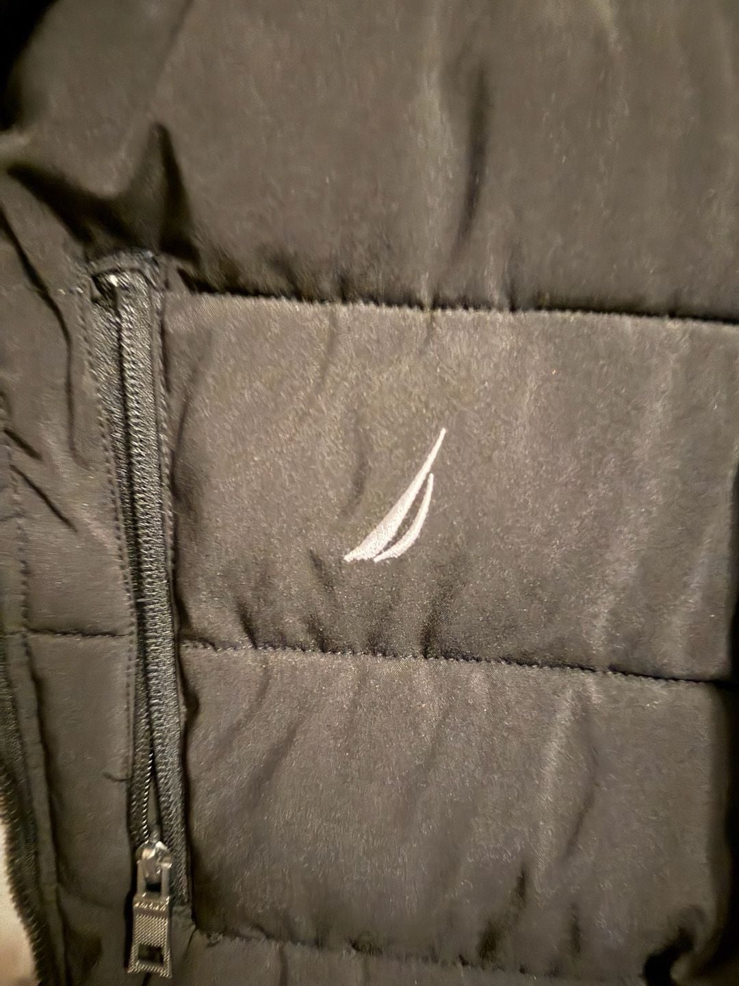 Nautica Quilted Puffer Jacket Size S Black Active Stretch Water Resistant 3