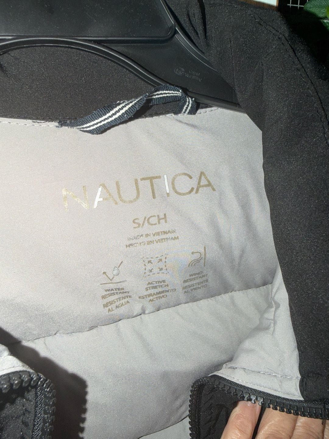 Nautica Quilted Puffer Jacket Size S Black Active Stretch Water Resistant 4