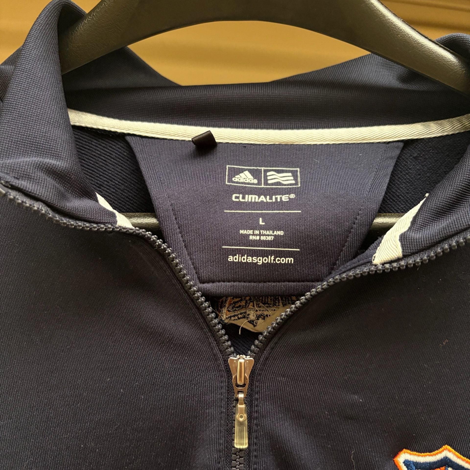 Adidas Climalite Quarter Zip Pullover Size L Navy Blue CRC Crest 6
