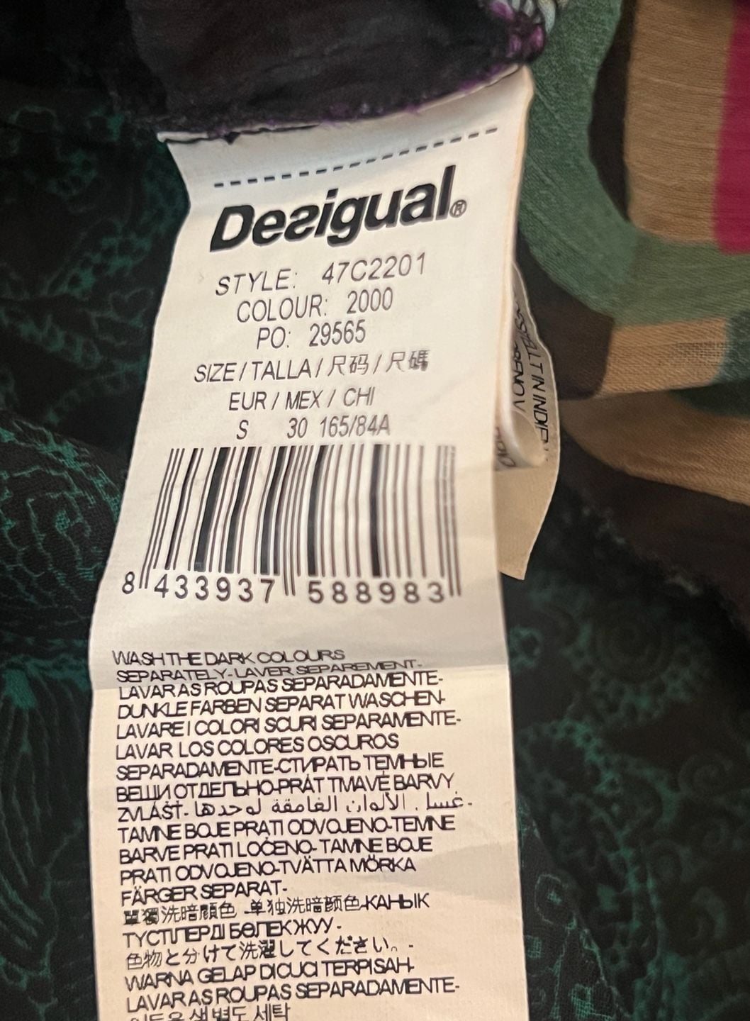 Desigual Multicolor Patchwork Print Blouse Size S 47C2201 5