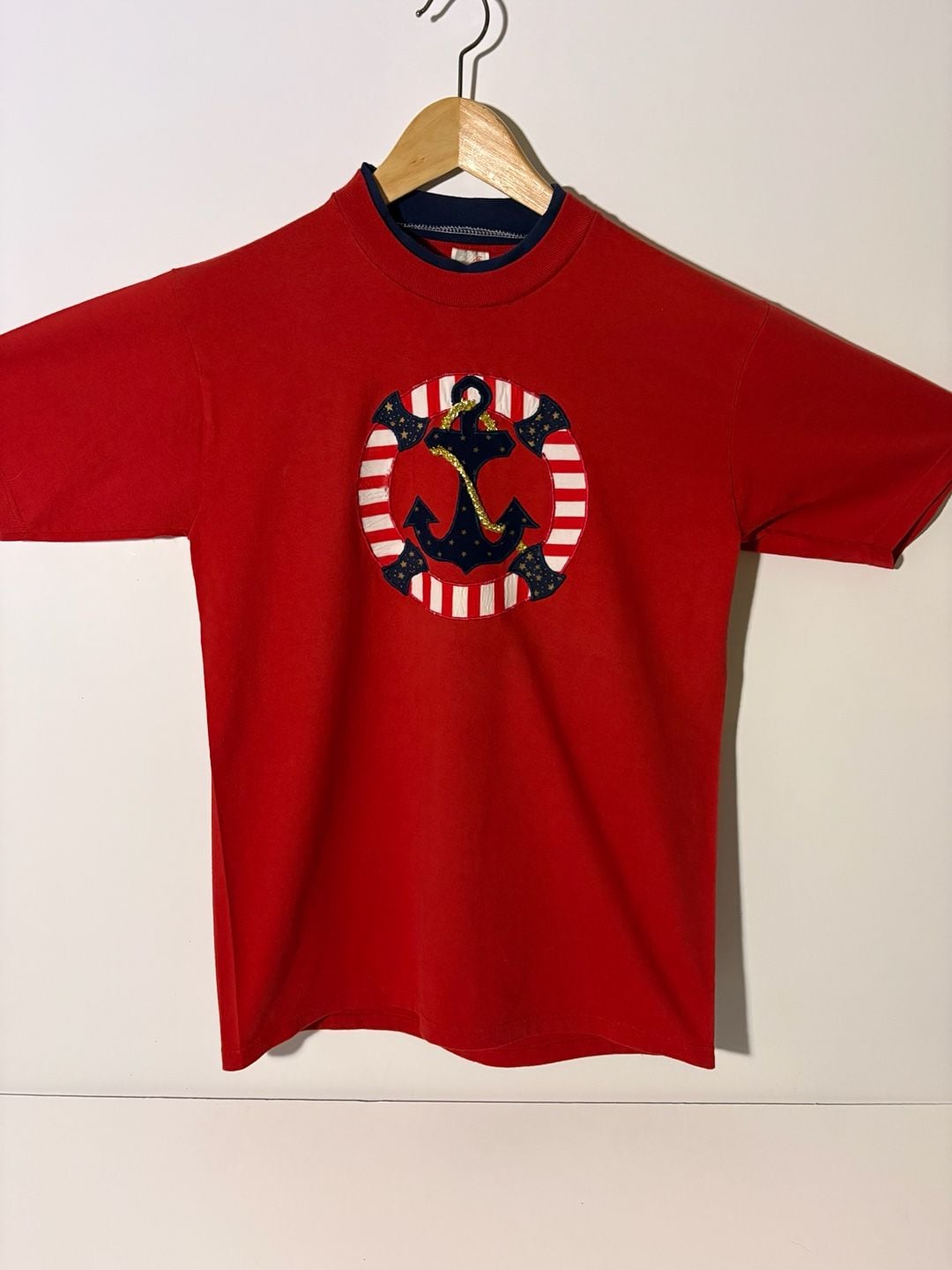 Jerzees Anchor Graphic T-Shirt Size M Red American Pride 2