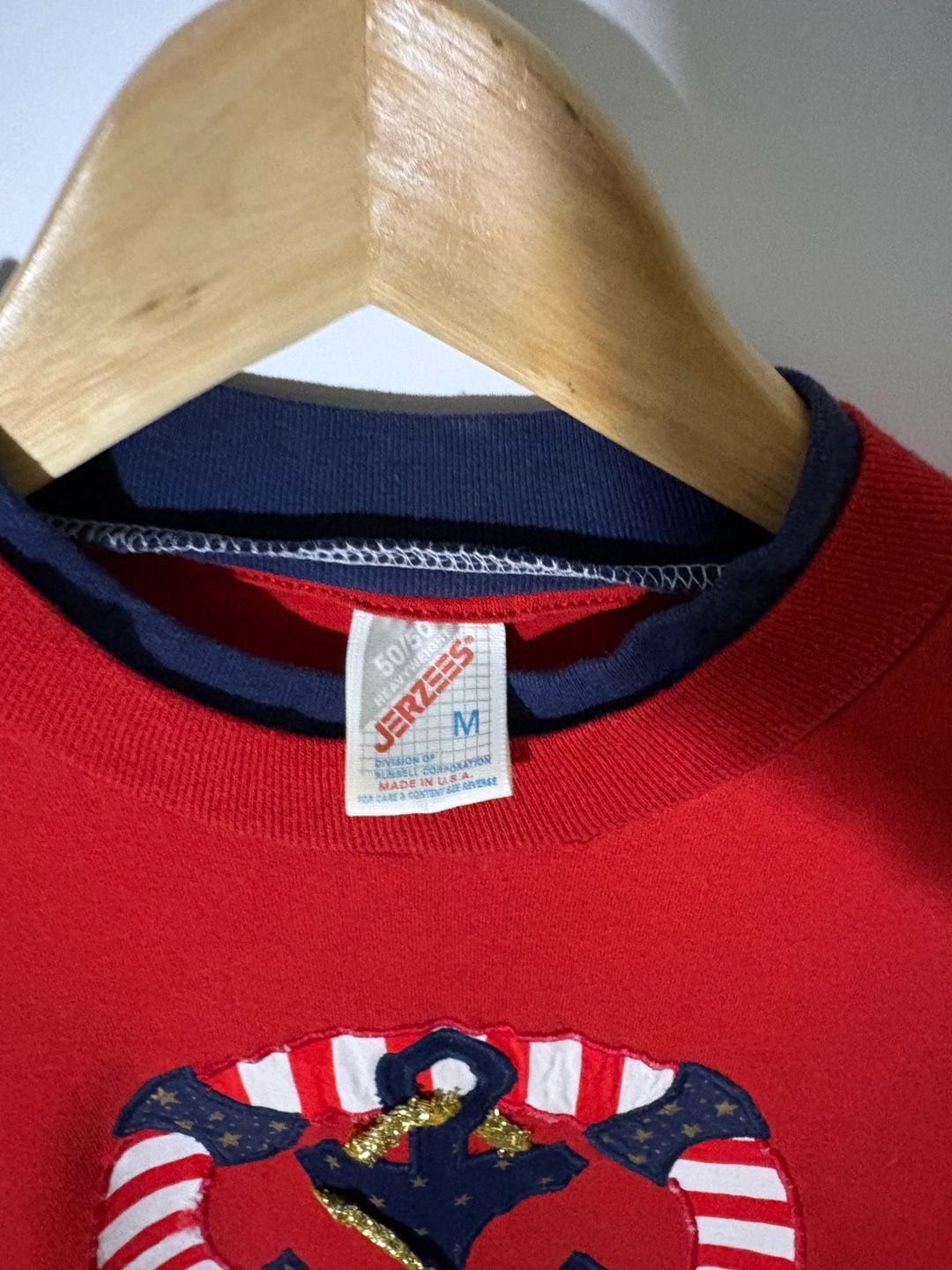 Jerzees Anchor Graphic T-Shirt Size M Red American Pride 3