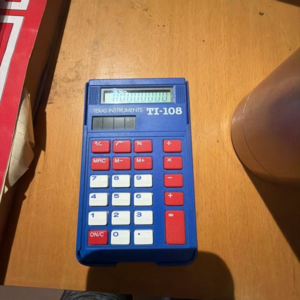 Texas Instruments TI-108 Elementary Calculator Blue