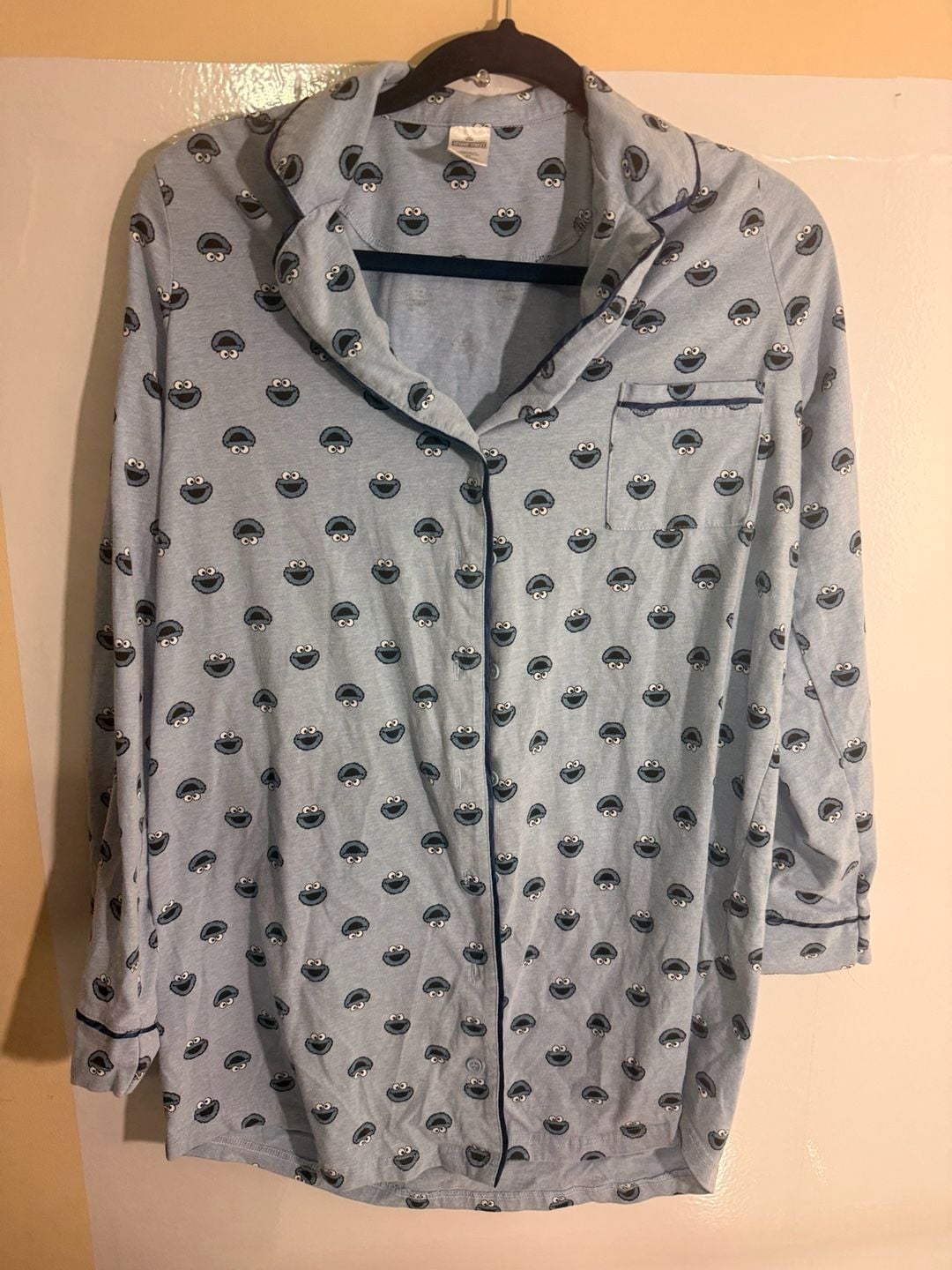 Sesame Street Cookie Monster Night Shirt Size M Blue Sleepwear 1