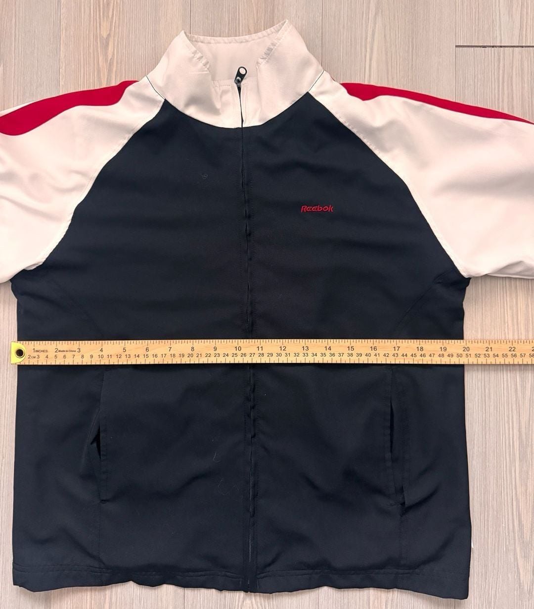 Vintage Y2K Retro Reebok Track Jacket Size M Black White Red Full Zip 90’s 9