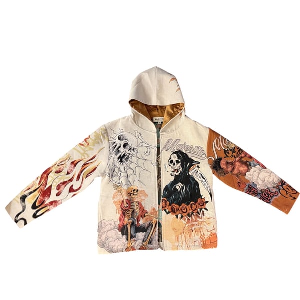 Majestik Fearless Spirit Tapestry Full-Zip Hoodie Size S